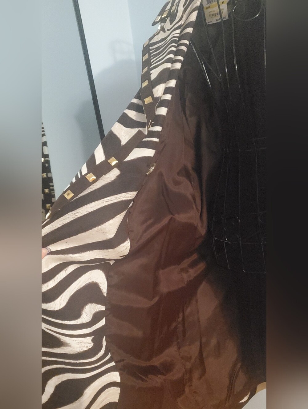 Michael Kors Chocolate Brown Lined Coat with Gold Hardware - Picture 10 of 12